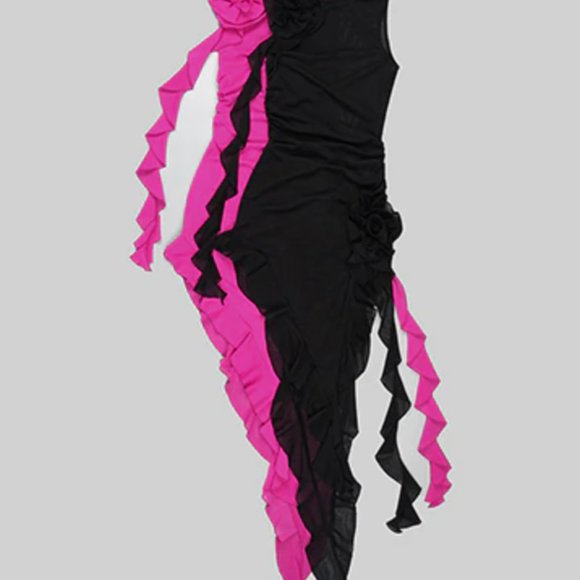 Sexy See-through Mesh Bodycon Dress with Gloves Set